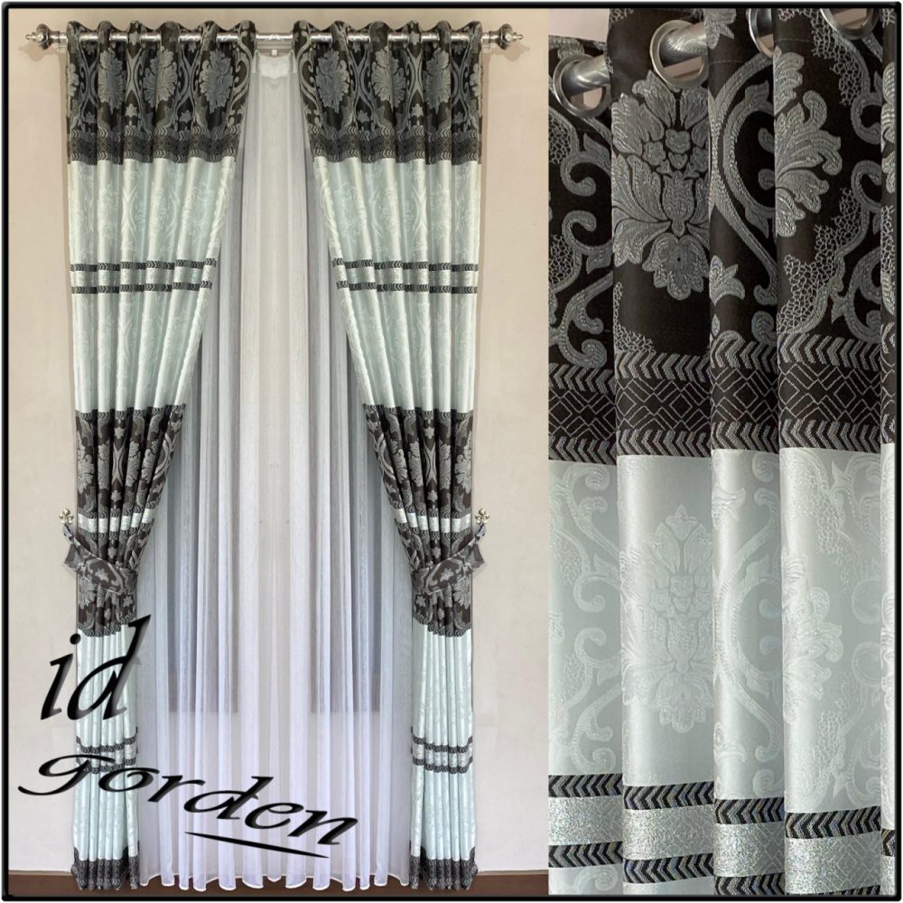 gorden blackout prada Motif BATIK terbaru jendela panjang rumah mewah kamar tebal minimalis tren2024