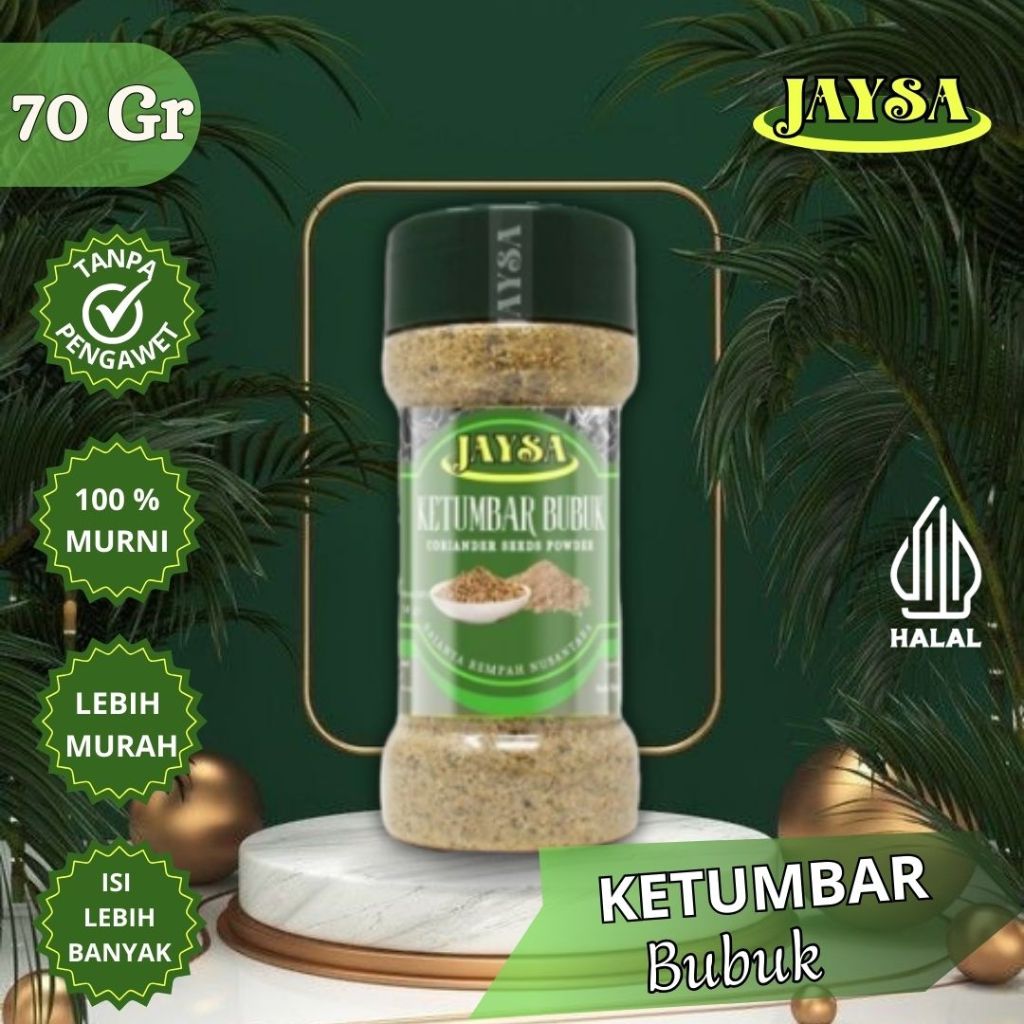 

JAYSA - Bumbu Dapur Murah / Ketumbar Bubuk 70 gr / Corriander Powder / Ketumbar Bubuk Asli / Ketumbar Bubuk 100% / Ketumbar Asli / Ketumbar Grade A / Ketumbar Bubuk Murni / Ketumbar Kualitas Import / Bumbu Instan / Bumbu Masak / Bumbu Murah