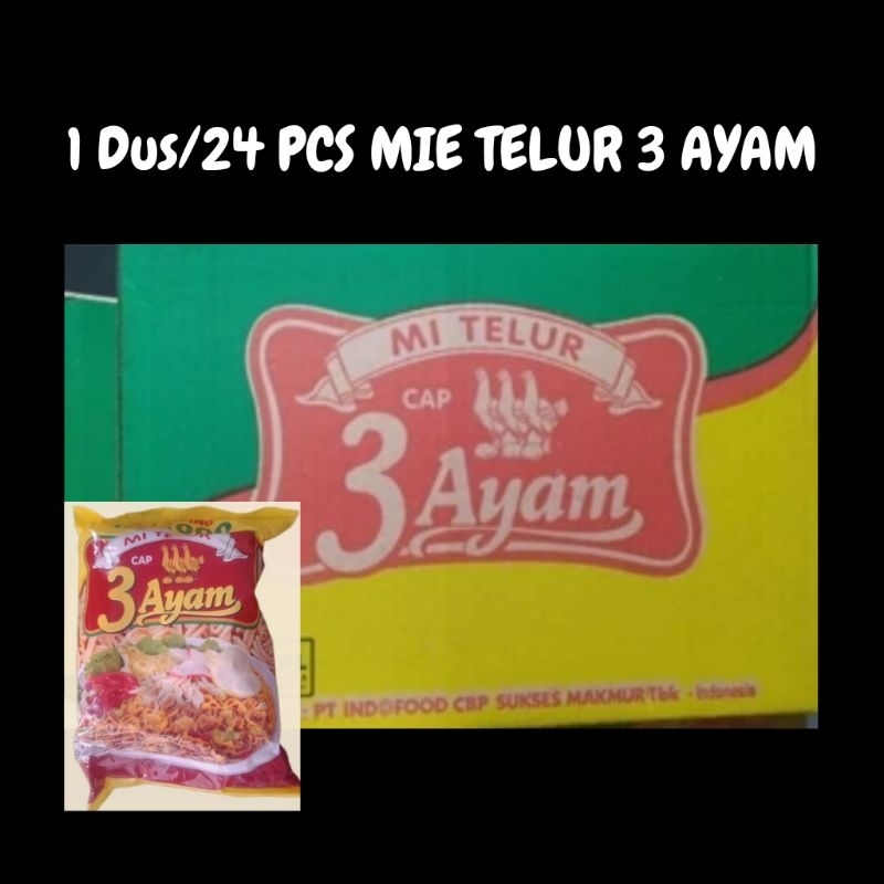 

1 DUS/24 PCS MIE TELUR CAP 3 AYAM BY INDOFOOD ICBP SUKSES MAKMUR NYAStore
