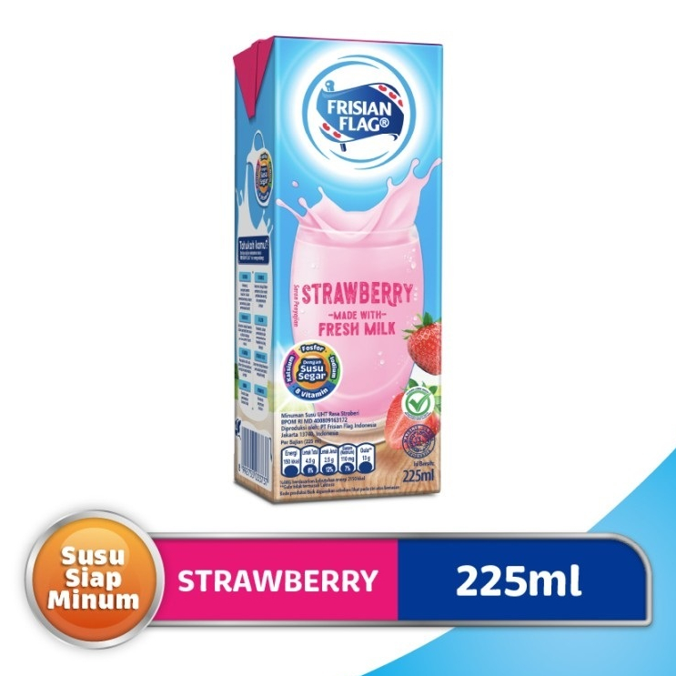 

Frisian Flag Purefarm Strawberry Fresh Milk 225mL RTD 225 mL UHT