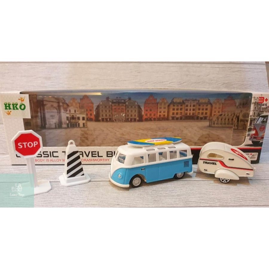 Mainan Mobil Mobilan Diecast Classic Travel Bus Set Pull Back DS926