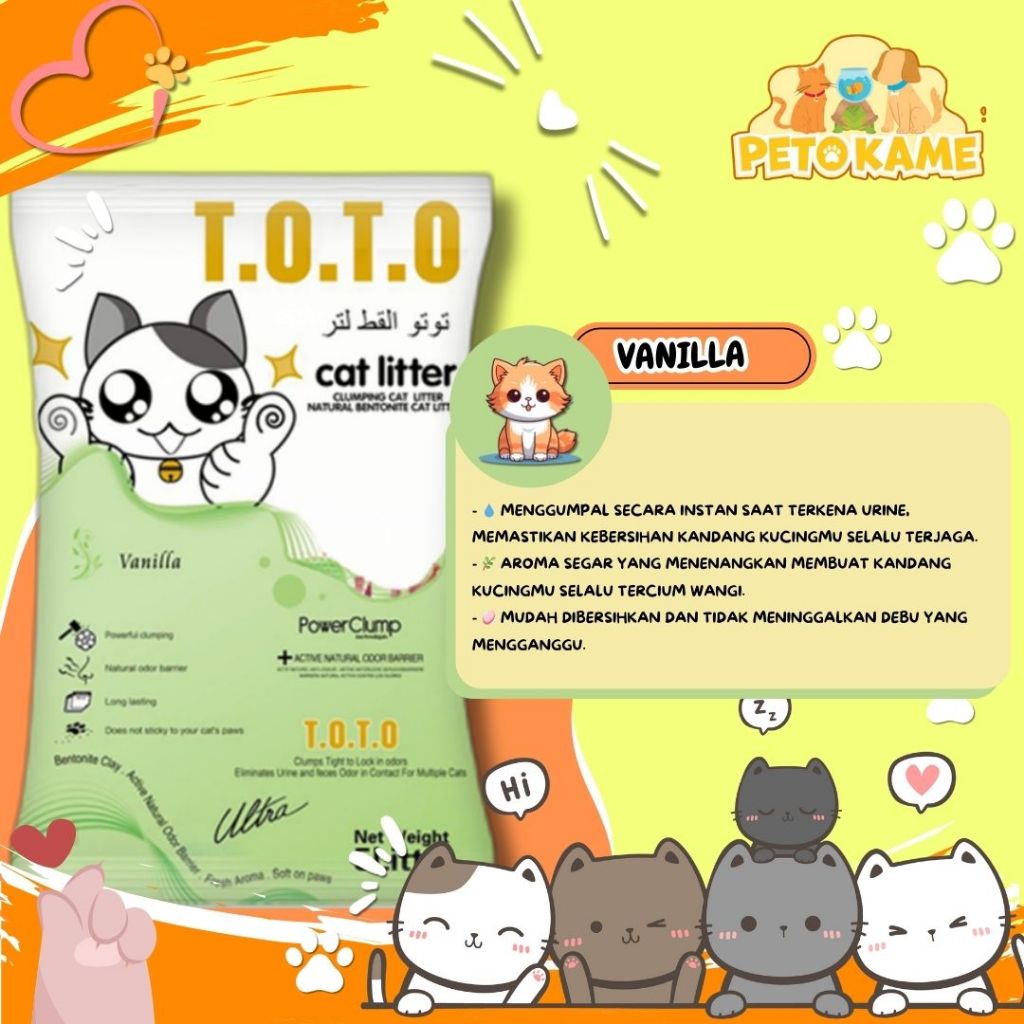 ady78 Pasir Kucing TOTO 25 Liter Pasir Gumpal ngi Kotoran Kucing