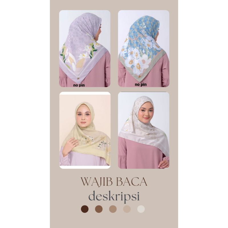 ZM Zaskia Mecca BIA Kerudung Hijab Segiempat Motif Monogram