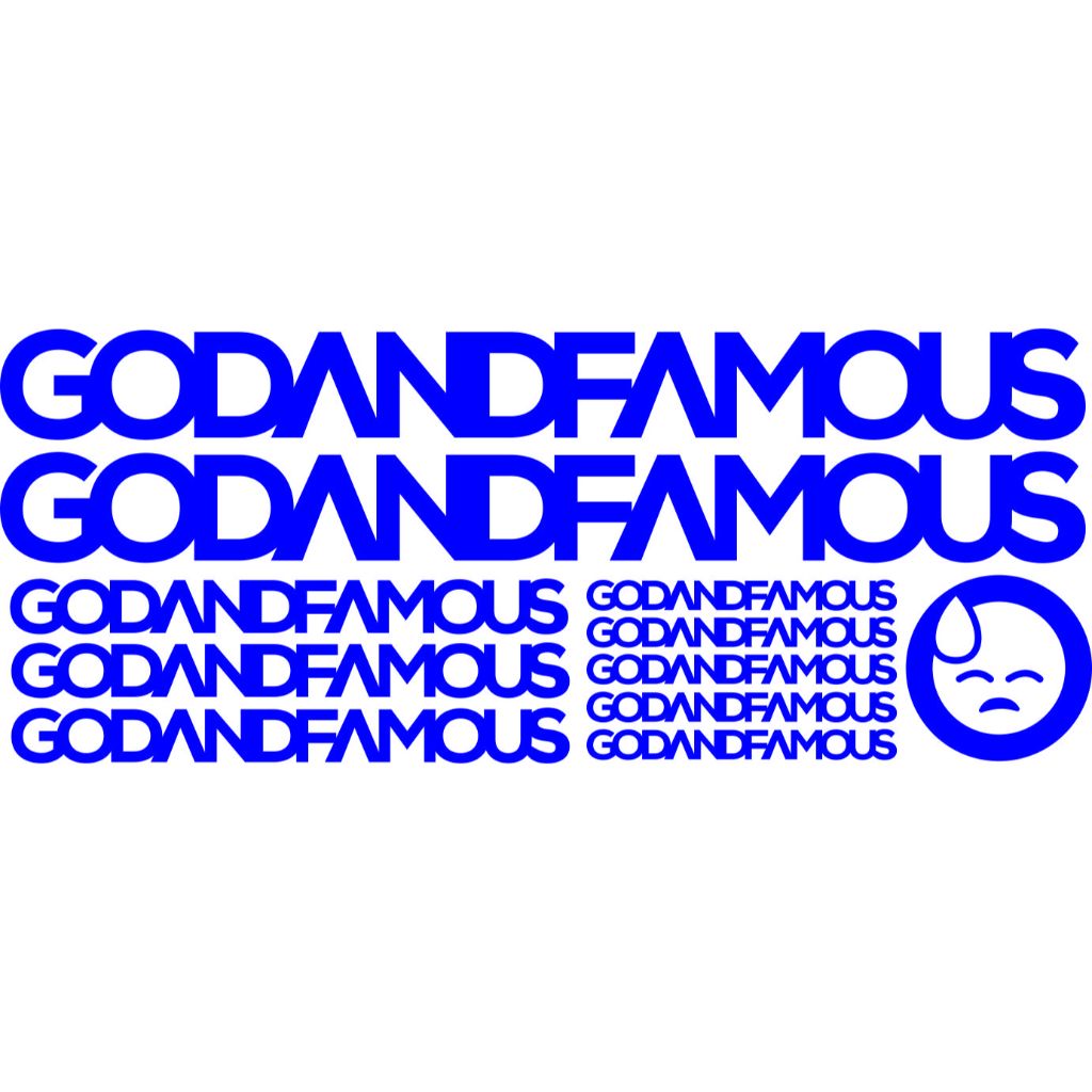 

cutting sticker stiker Pack Sepeda God & Famous - Bicycle Decal Sticker GodFamous