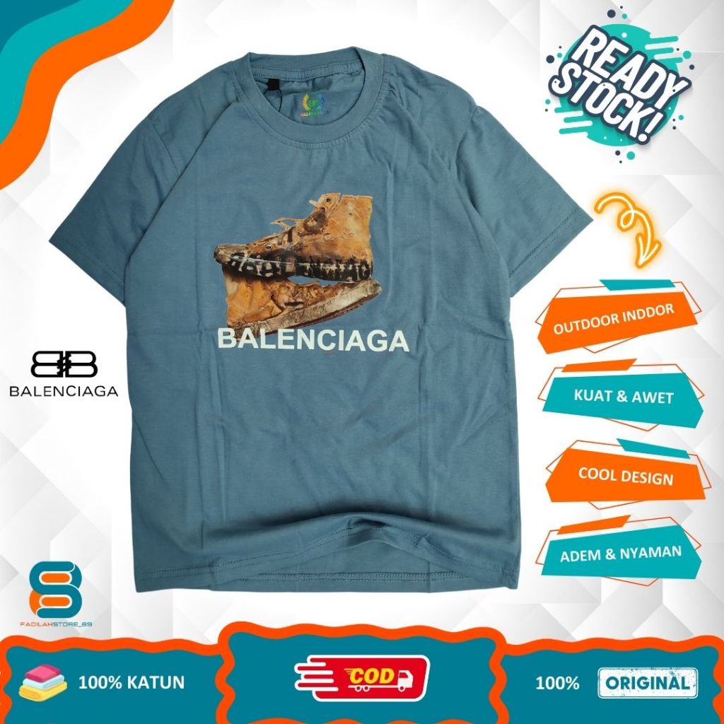 Baju kaos atasan anak laki laki perempuan branded B*LENCIAGA premium kids umur 7 - 12 tahun unisex o