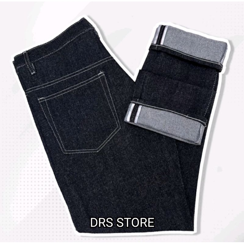 DRS STORE - DENIM POLOS SELVEDGE BLACK INDIGO || SELVEDGE DENIM ACCENT 15 OZ || JEANS DENIM SELVEDGE