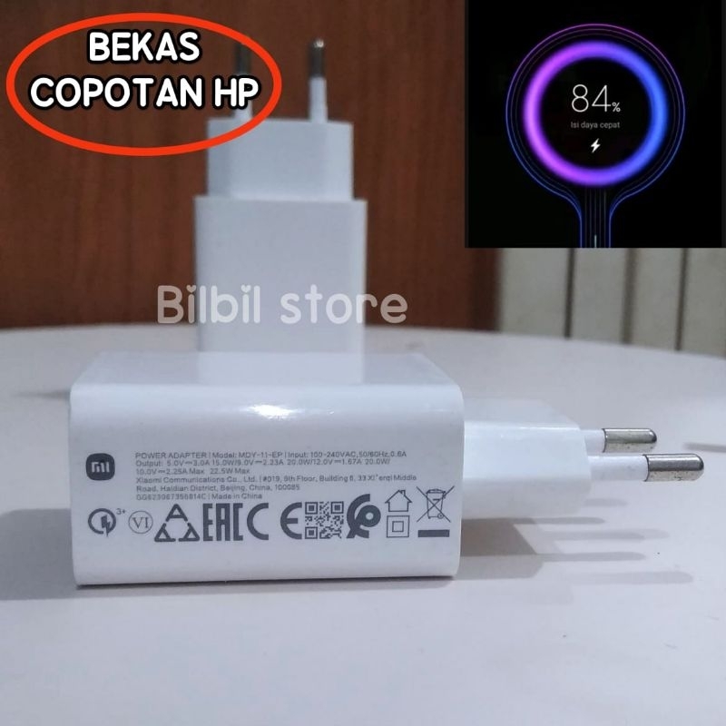 KEPALA CHARGER XIAOMI BAWAAN HP ORIGINAL 100% POCO M3/ REDMI NOT 9/ REDMI 10/ REDMI 9T/ REDMI 12 ASL
