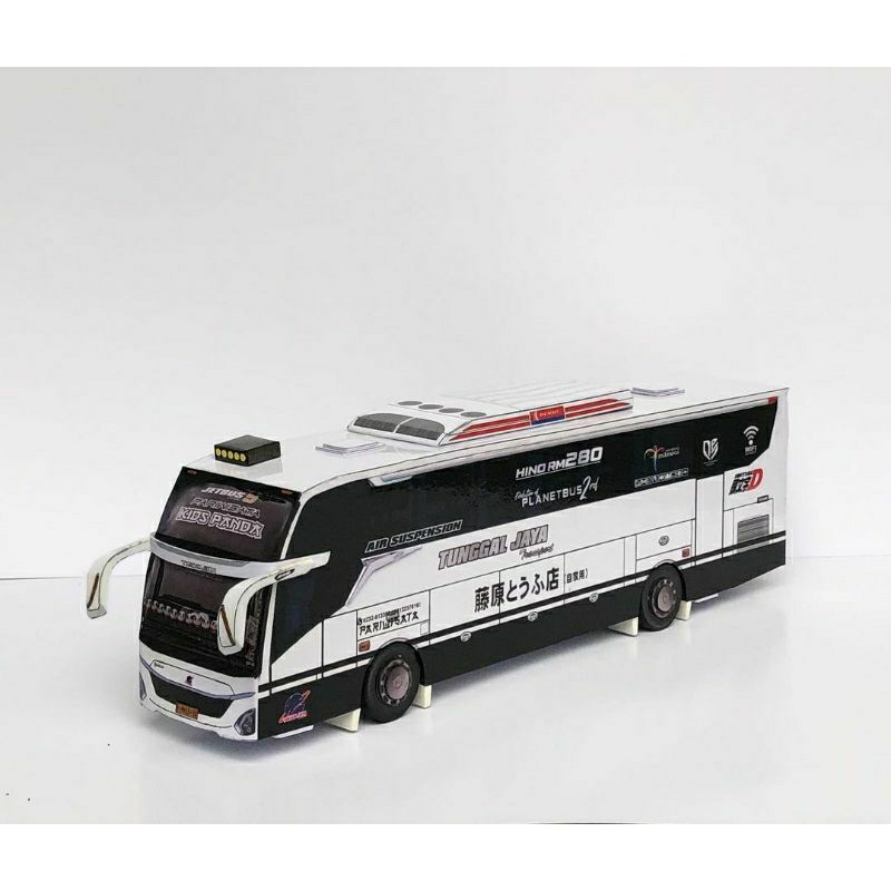Miniatur Bus Kids Panda Jet Bus 5 / papercraft bus basuri