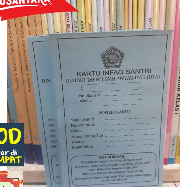 

Wow kartu infaq santri DTA 5 lembar