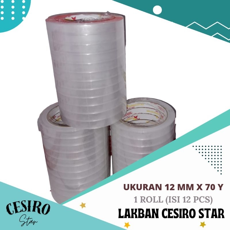 

Isolasi Bening 12 mm X 70 Y Cesiro Star (1 Roll Isi 12 Pcs)