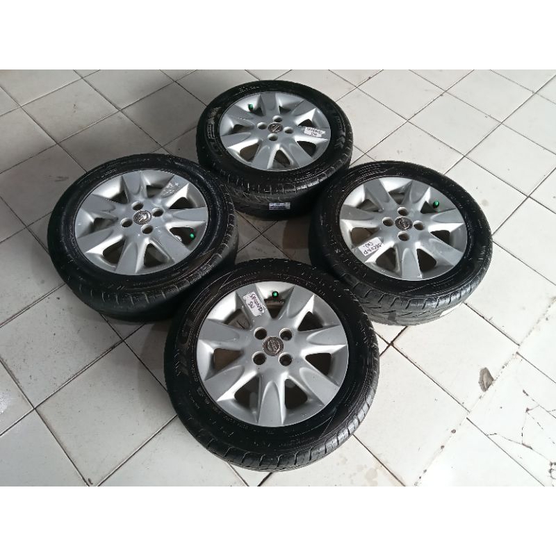 Velg Bekas Oem Nissan March ring 15+ban 185 60 15 lebar 5,5 lubang 4x100