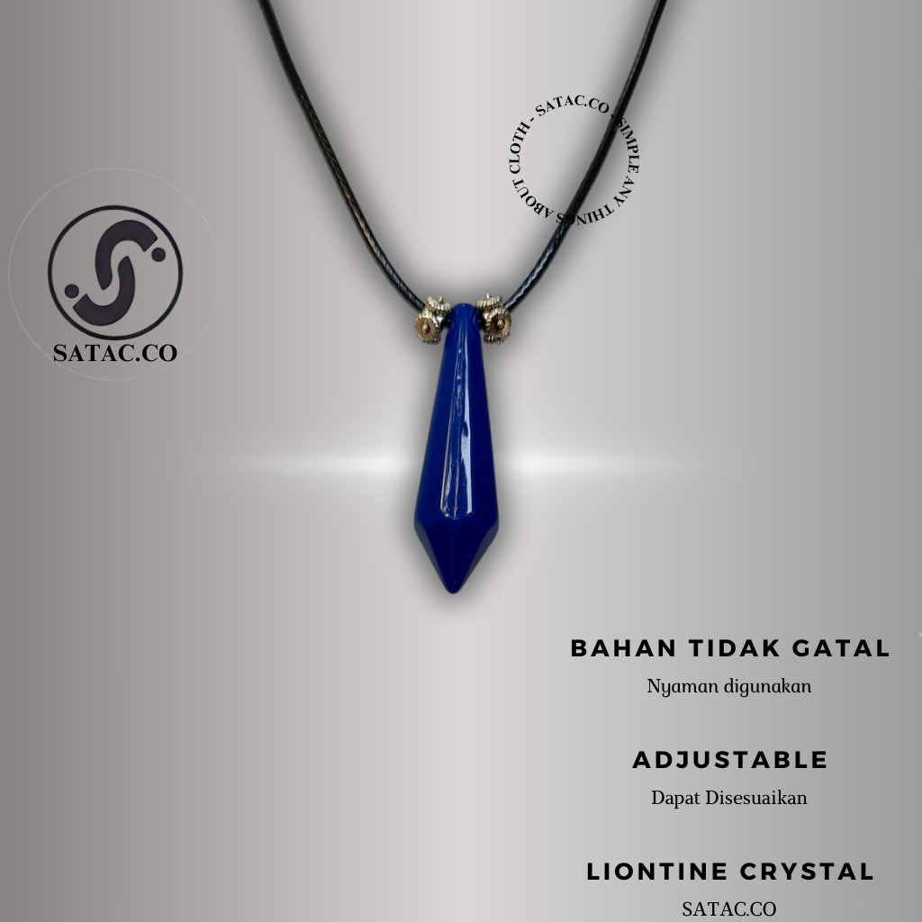 Satac.co Kalung Crystal Biru / Kalung / Kalung Pria / Kalung Wanita / Liontin / Liontin Kalung / Kal