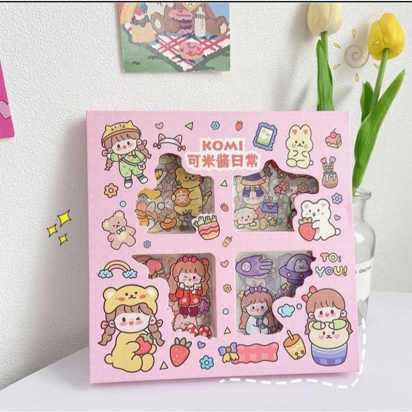 

100 Lembar Stiker Motif Kartun Korea Lucu Anti Air Dekorasi Handbook Scrapbook DIY