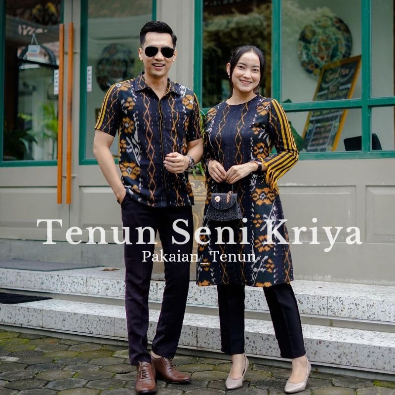 (READY STOK) Set couple tenun kondangan - baju set tenun couple prewedding - baju couple set tenun h
