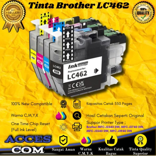Cartridge Tinta Compatible Brother LC462 LC 462 Printer MFC-J3540DW, MFC-J2740 DW, MFC-J3540 DW, MFC