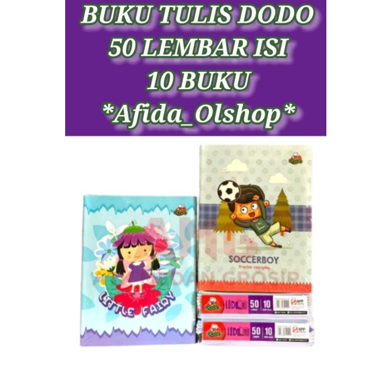 

(KODE B) BUKU TULIS DODO 50 LEMBAR ISI 10 BUKU