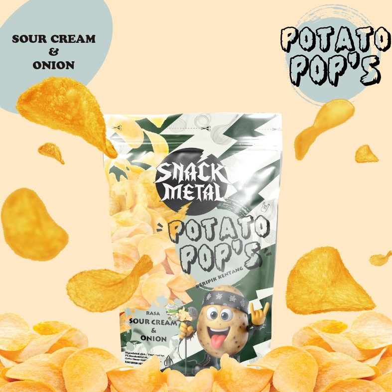 

Keripik Kentang Rasa Sour Cream & Onion ,Keripik Kentang asli ,Kripik murah halal 90g