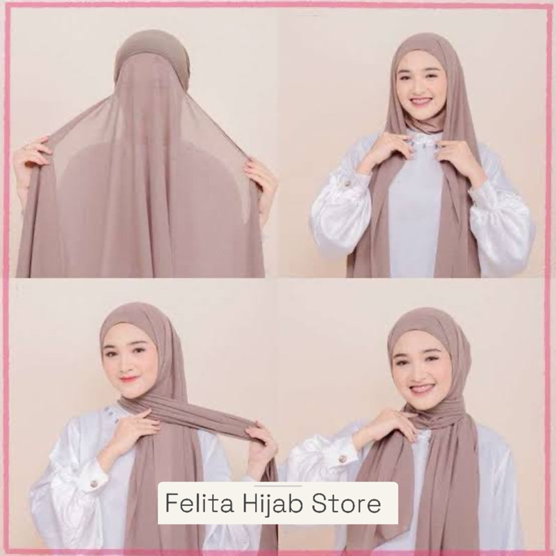 Hijab pashmina 2in1 ceruty bsbydoll | pashmina ciput