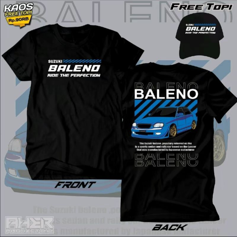 KAOS DESAIN MOBIL SUZUKI BALENO FREE TOPI||KAOS MOBIL BALENO||BALENO KEREN||KAOS||KUALITAS PREMIUM