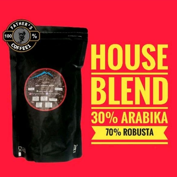 

House Blend 1 Kg Arabika 30% Robusta 70% Kopi Sangrai/Biji/Bubuk Berat 250g, 500g, 1Kg Spesial Blend Espresso, Es Kopi Susu,Tubruk. Americano, Latteart. cappucino.Termurah,Terdekat,Terlaris,Terenak.