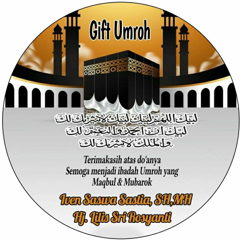 stiker haji dan umroh gift from haji label souvenir haji umroh