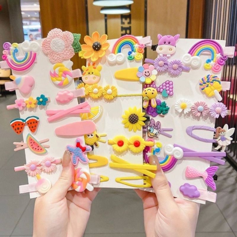 Jepit rambut set anak perempuan pita jepit set anak korea pita rambut korea set jepitan rambut model