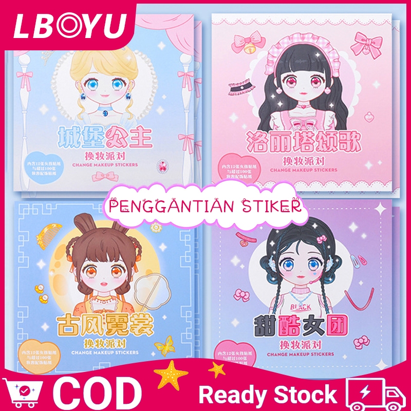 

Stiker Make-up DIY Mainan Keterampilan Merias Wajah Mainan Edukasi Permainan Anak Sticker