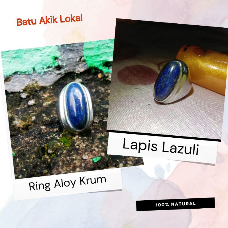 cincin batu lapis lazuli natural
