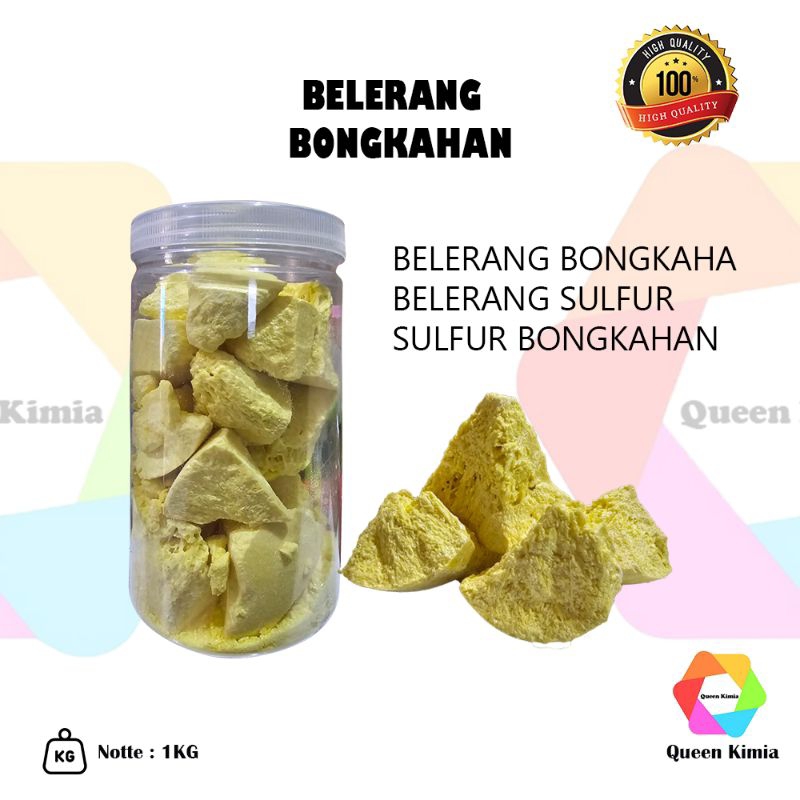 Belerang Bongkahan 1kg / Belerang Sulfur 1kg / Sulfur Bongkahan / Belerang 99.8% /Bongkahan / Obat G