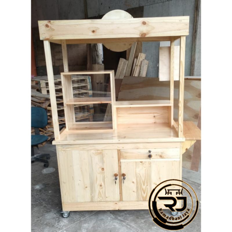 booth/gerobak kayu jati belanda