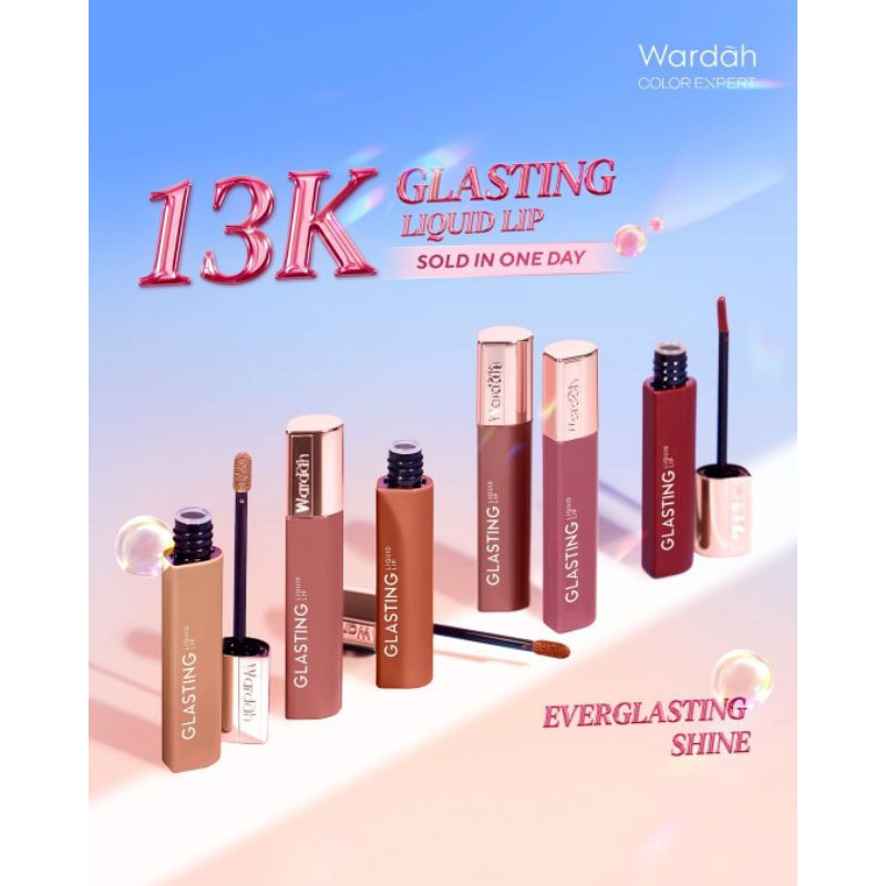 Wardah Glasting Liquid Lip/ Lip Cream Wardah Glasting