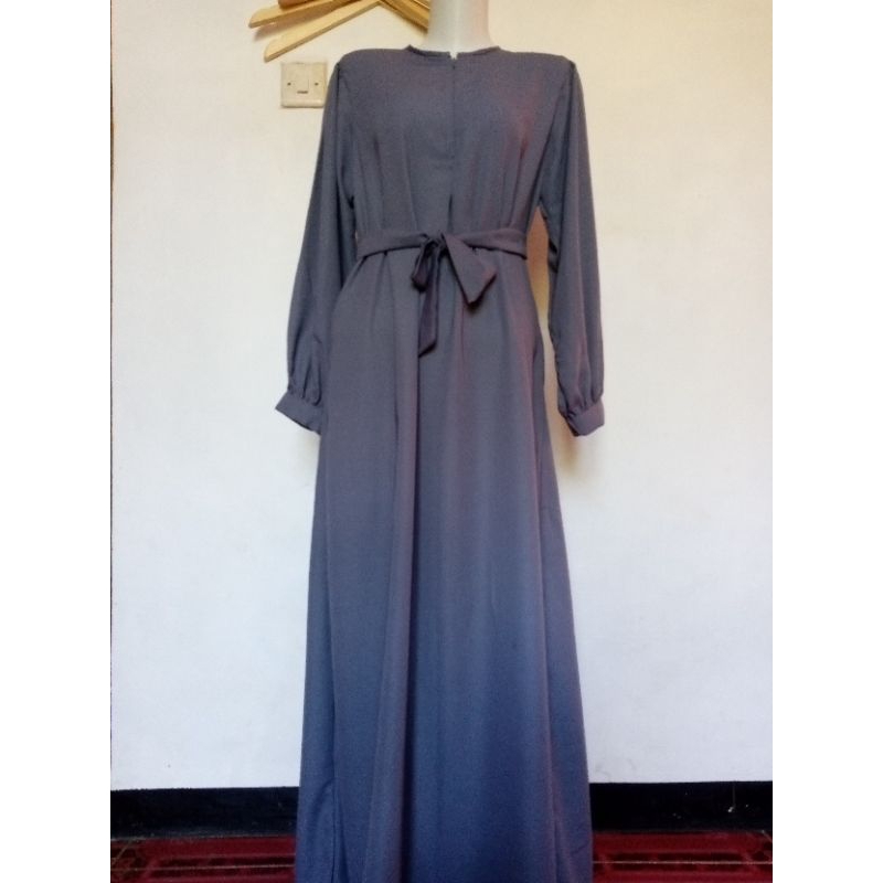 gamis abaya busui tali pinggang opsional