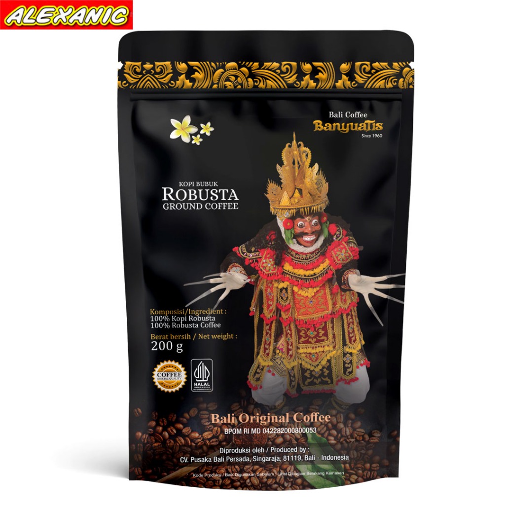 

ALEXANIC Kopi Banyuatis Robusta Ground Coffee 200 gr Giling Kasar Manual Brew Automatic Brew