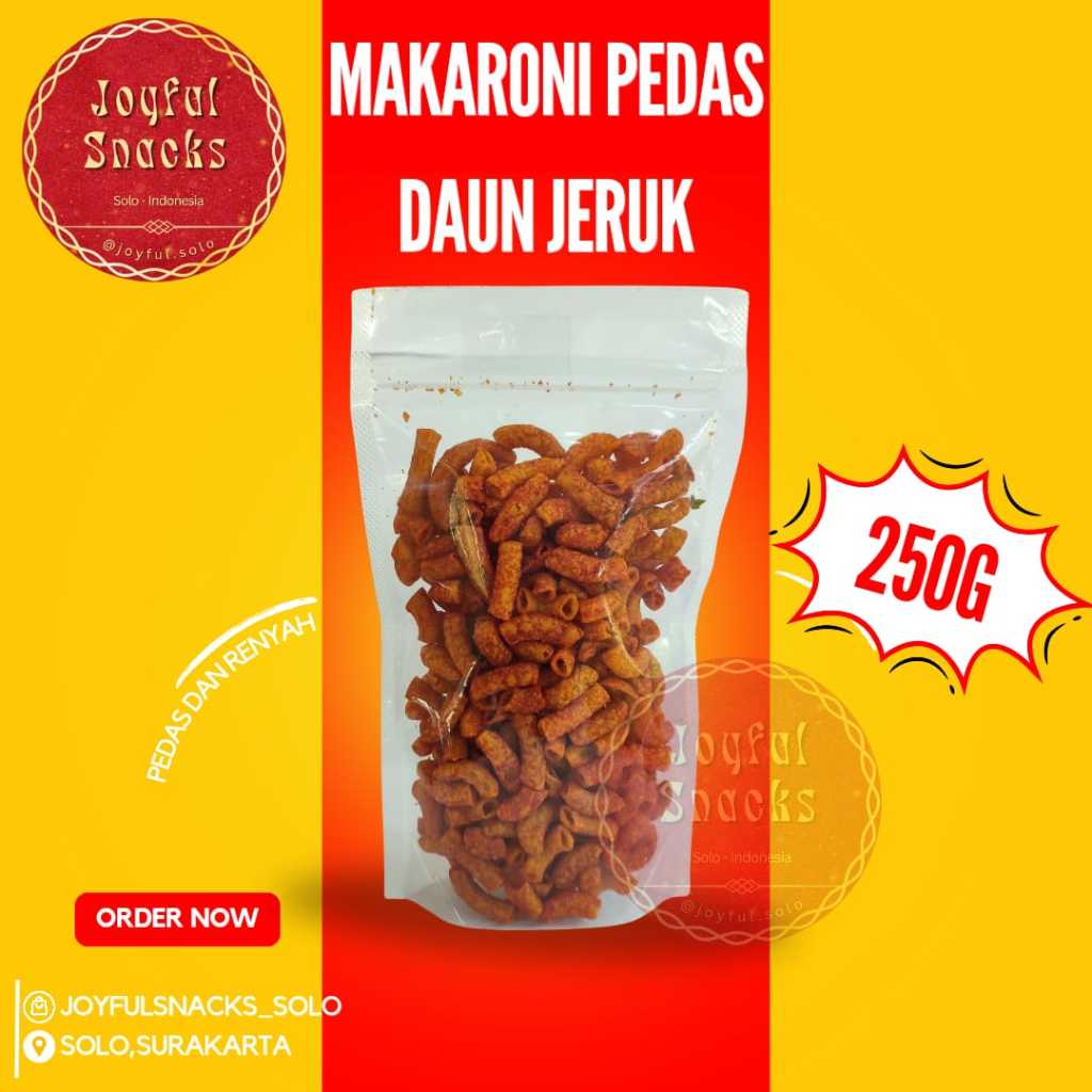 

[250 Gr] MAKARONI PEDAS DAUN JERUK | JOYFUL SNACKS SOLO