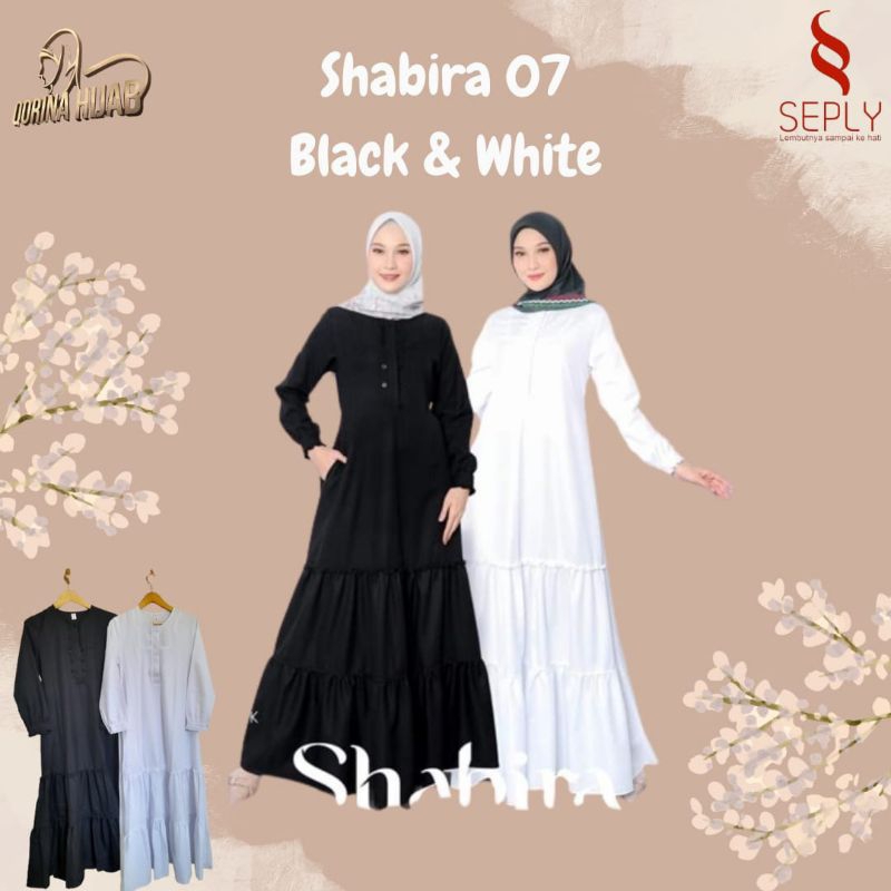 Seply shabira 07 / gamis manasik / gamis hitam / gamis putih / gamis polos