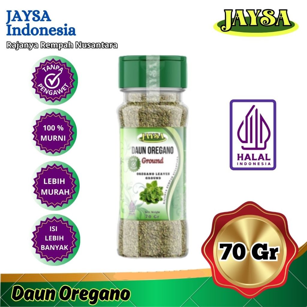 

JAYSA Daun Oregano 70 gr / Oregano Flakes / Dried Oregano Leaves / Dried Oregano / Daun Oregano Kering / Italian Herbs / Oregano Kering / Oregano Leaves / Dried Oregano Leaves Premium / Daun Oregano Premium / Oregano Flakes Dried Dried / Premium Oregano