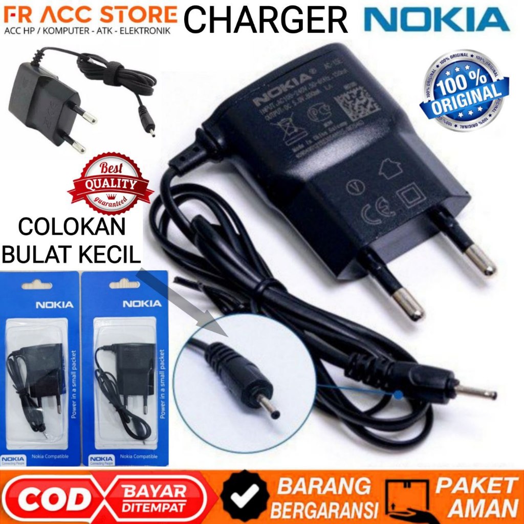 Charger nokia kecil original Charger Nokia Colokan Kecil cas HP NOKIA