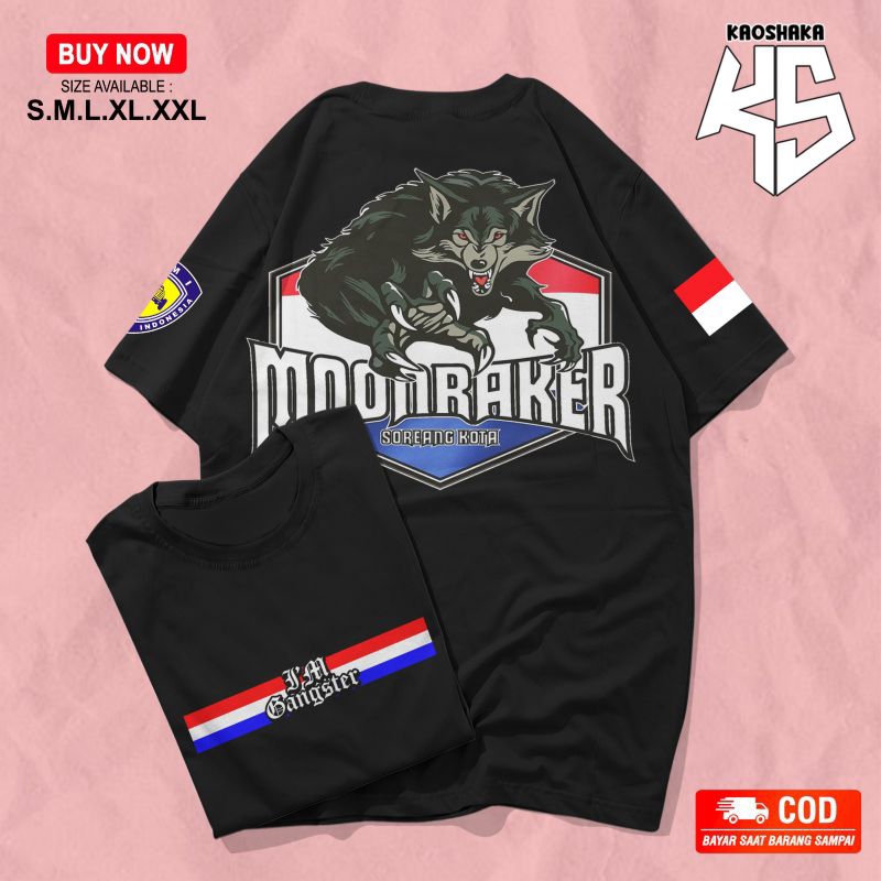KAOS MOONRAKER BAJU IAM GANGSTER TSHIRT RACING DISTRO ORIGINAL SABLON DTF0025