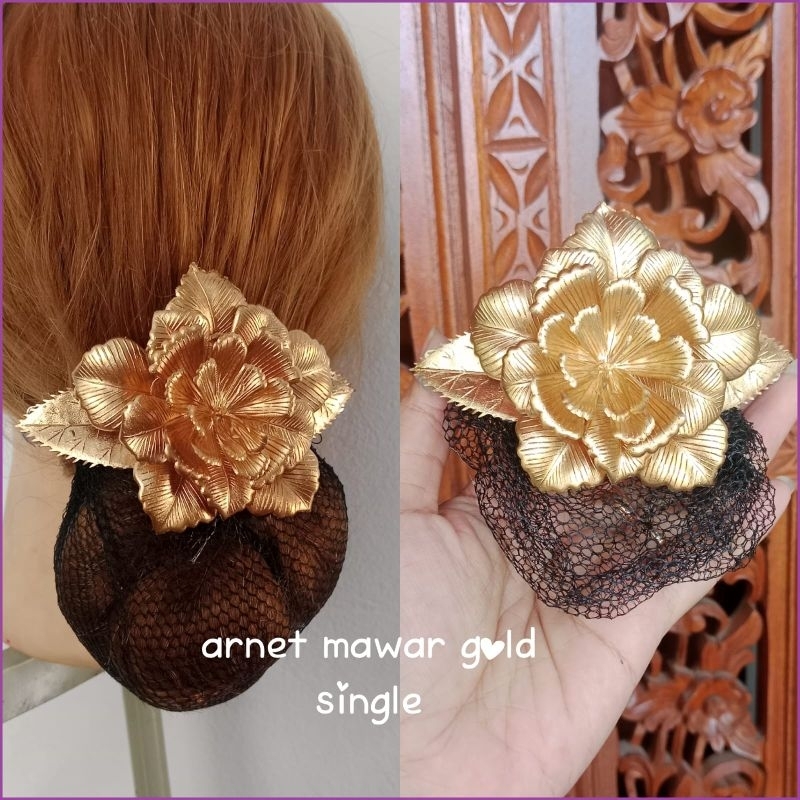 Jepit Rambut Bunga Mawar Gold