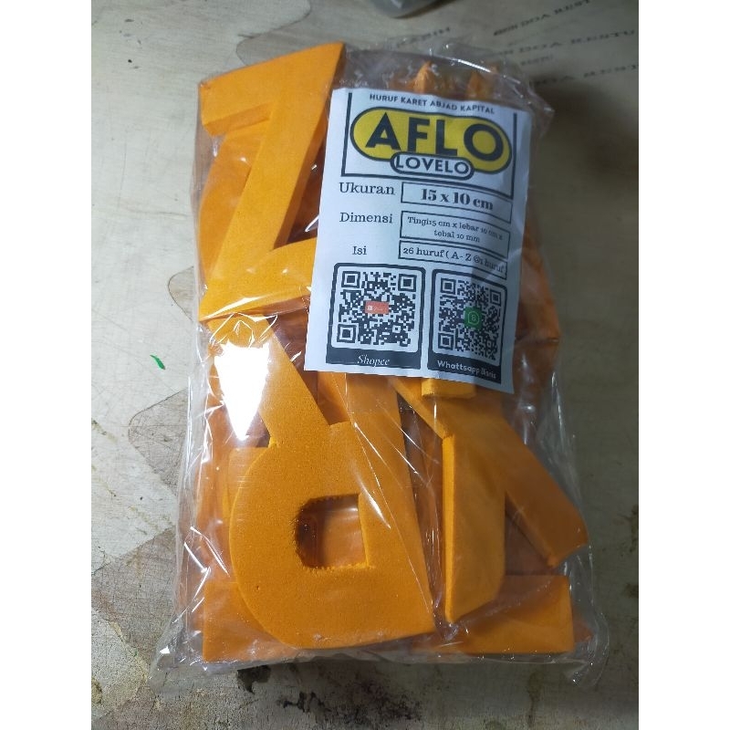 

Huruf karet tebal 1 cm