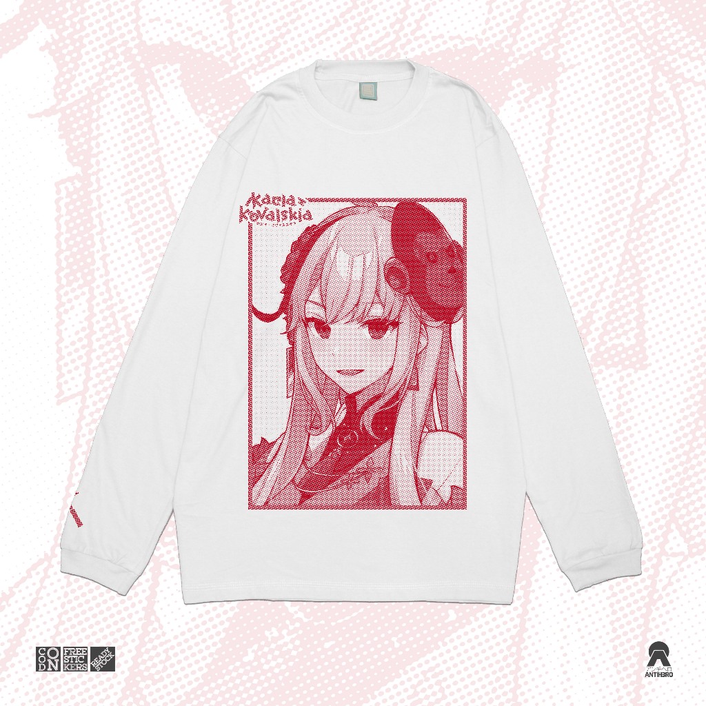Longsleeve Kaos Kaela Kovalskia Pemaloe Silhouette Hololive Holo ID T-Shirt Baju Wibu Jepang Antiher