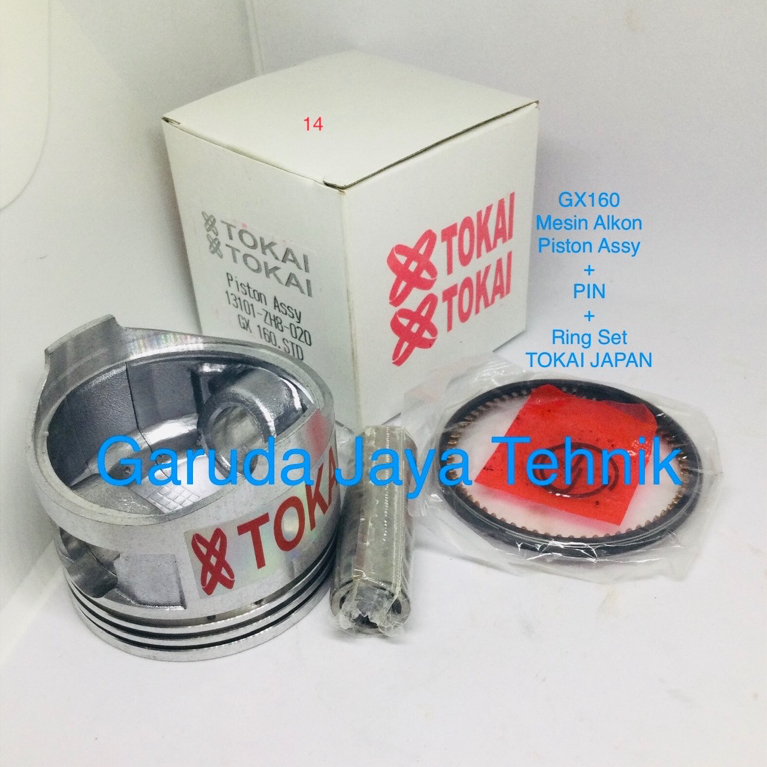 Piston assy + ring seker GX160 STD TOKAI JAPAN. seker komplit+ring GX160 STD MESIN HONDA ALKON TOKAI