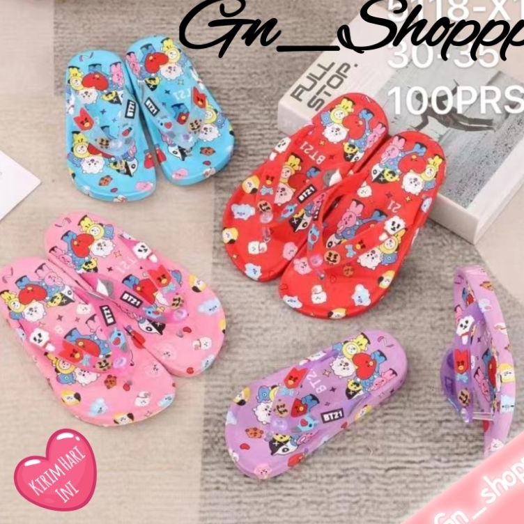 Grosir Promo  335 Sandal Jepit Anak Karakter BT21 Import 5118X1