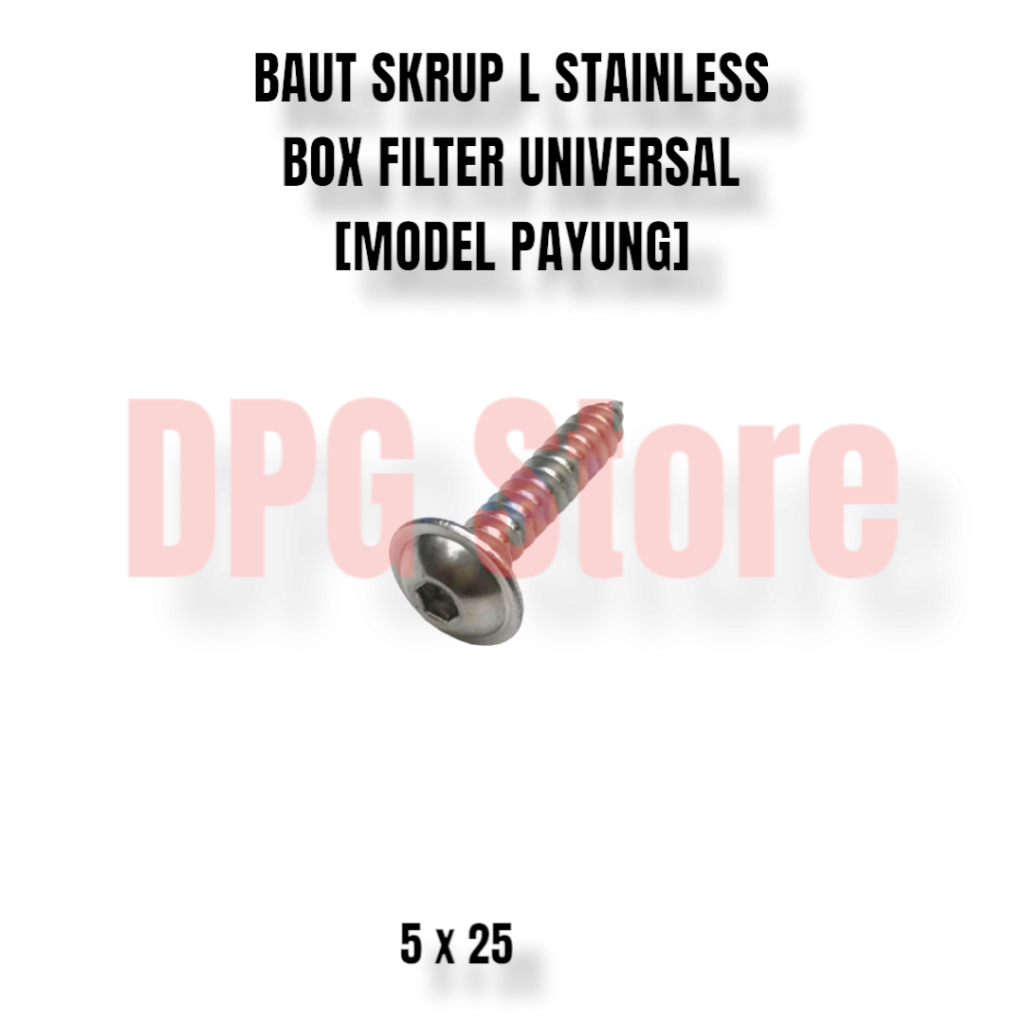 BAUT SEKRUP SKRUP BOX FILTER UNIVERSAL L STAINLESS HEAD 5x25