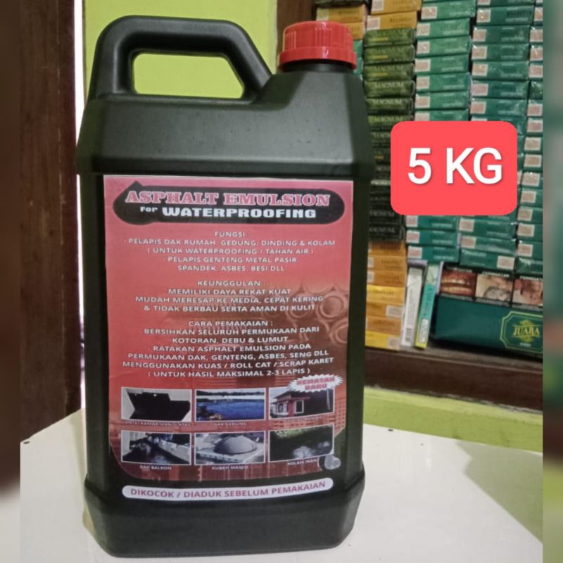 Aspal Cair Atasi Bocor Rembes Pada Bangunan isi 5 KG ORIGINAL Asphalt Emulson For Water Proofing Ata