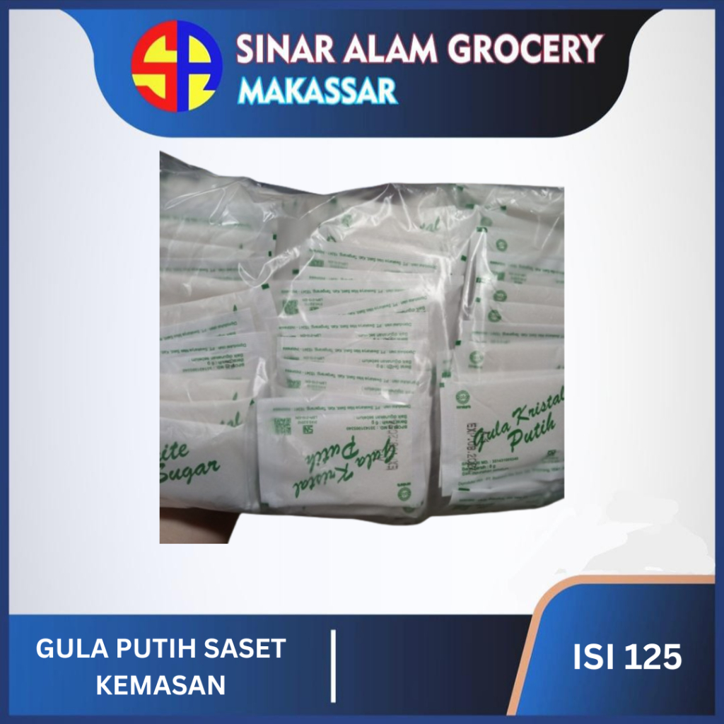 

GULA PUTIH SASET KEMASAN ISI 125PCS