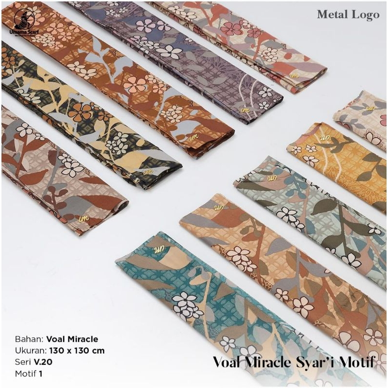 Jilbab Segi empat Syar'i isi ( 3pcs) Bahan Voal Miracle Um Scarf By umama Nyaman Dipakai