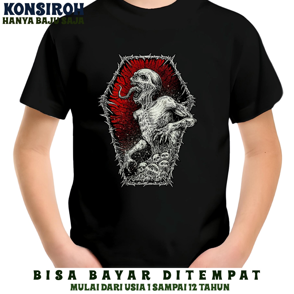 KAOS ANAK - KAOS DISTRO ANAK TENGKORAK LIDAH  - KAOS PREMIUM ANAK ANAK - BAJU UNTUK ANAK COWOK CEWEK