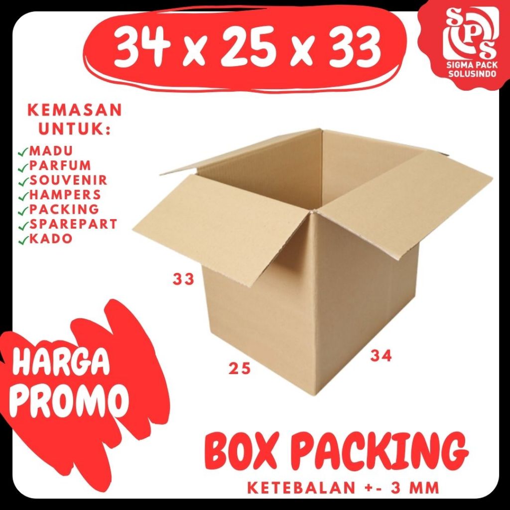 

Kardus AMDK 34x25x33 (12x1500ml) Box Packing Karton Dus Kotak Kemasan Air Minum Jamu Minuman