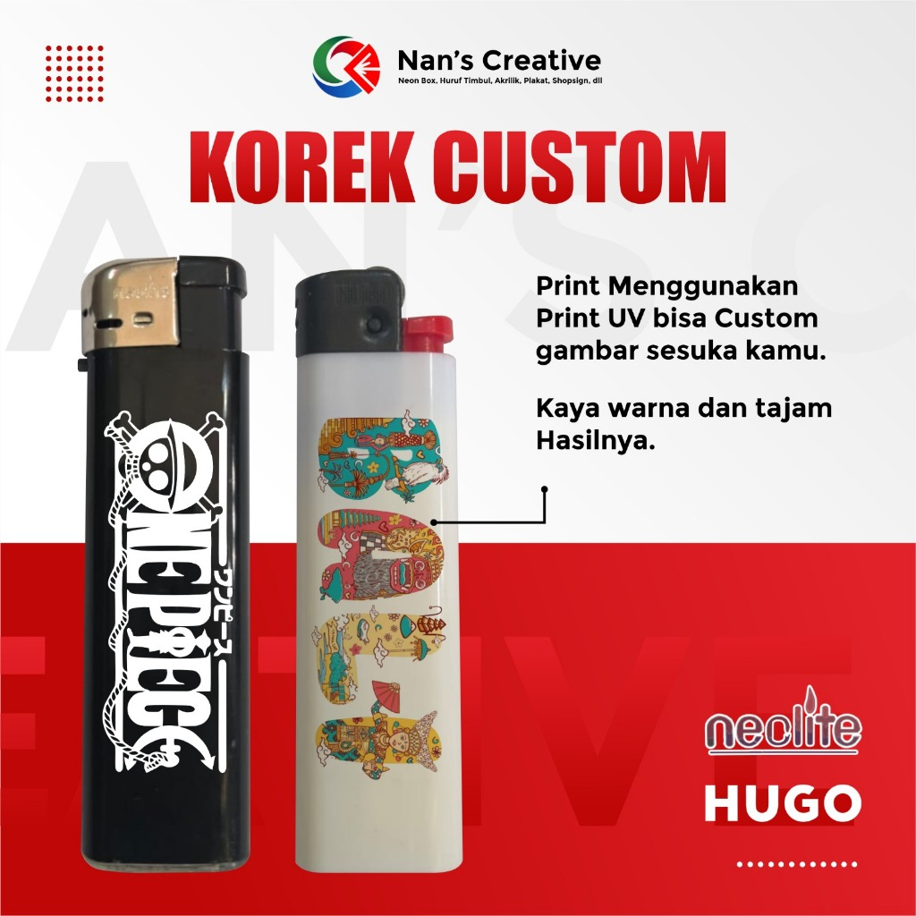 Korek Api Custom/Korek Api Print UV/Korek Api Bebas Custom